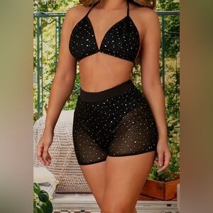 ** Black/Glittery 2pc Set - Lingerie **